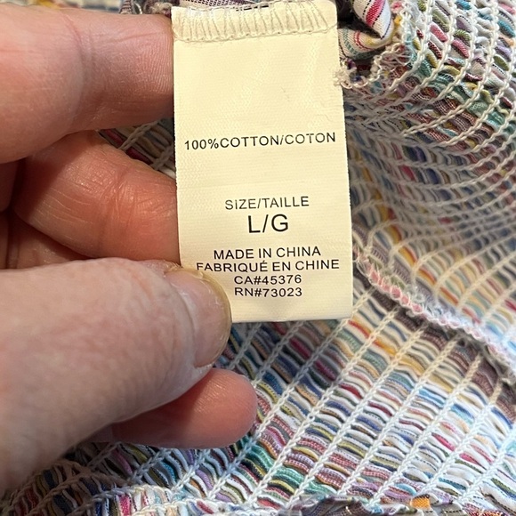 🩷 Striped Cotton Blouse – Multicolor – Size L - Picture 2 of 8